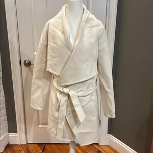 Fashion Nova Cream Wrap Jacket